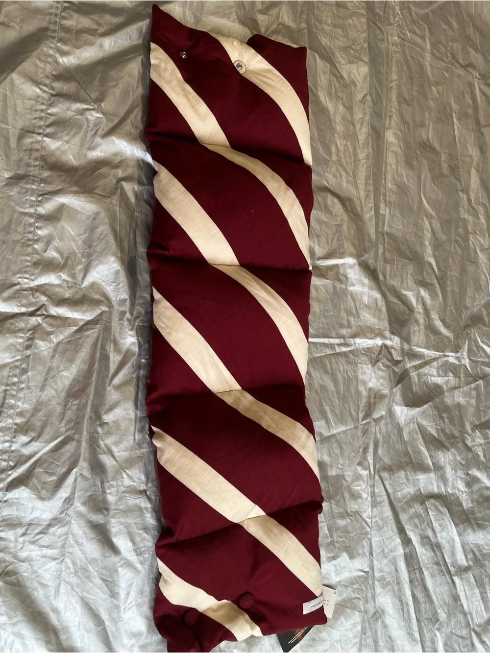 Men's Burgundy & Cream Striped Scarf – Classic Winter Accessory